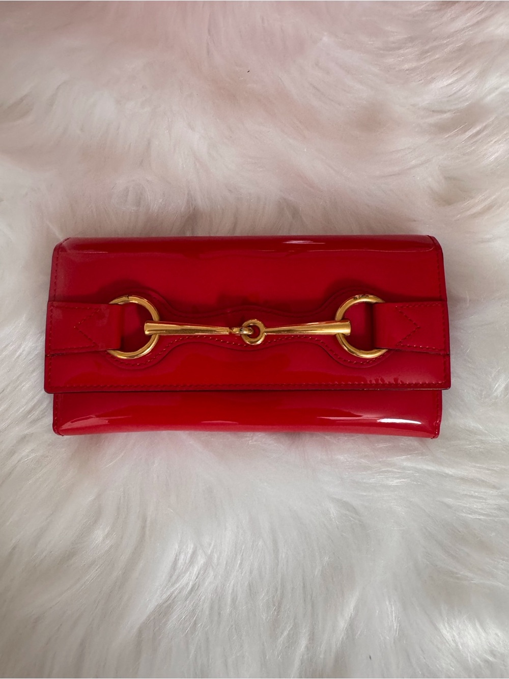 Gucci Red Patent Leather Horsebit Continental Wallet - Picture 14 of 15